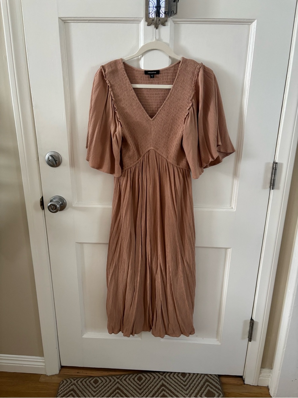 Women’s V-Neck Flutter Sleeve Midi Dress